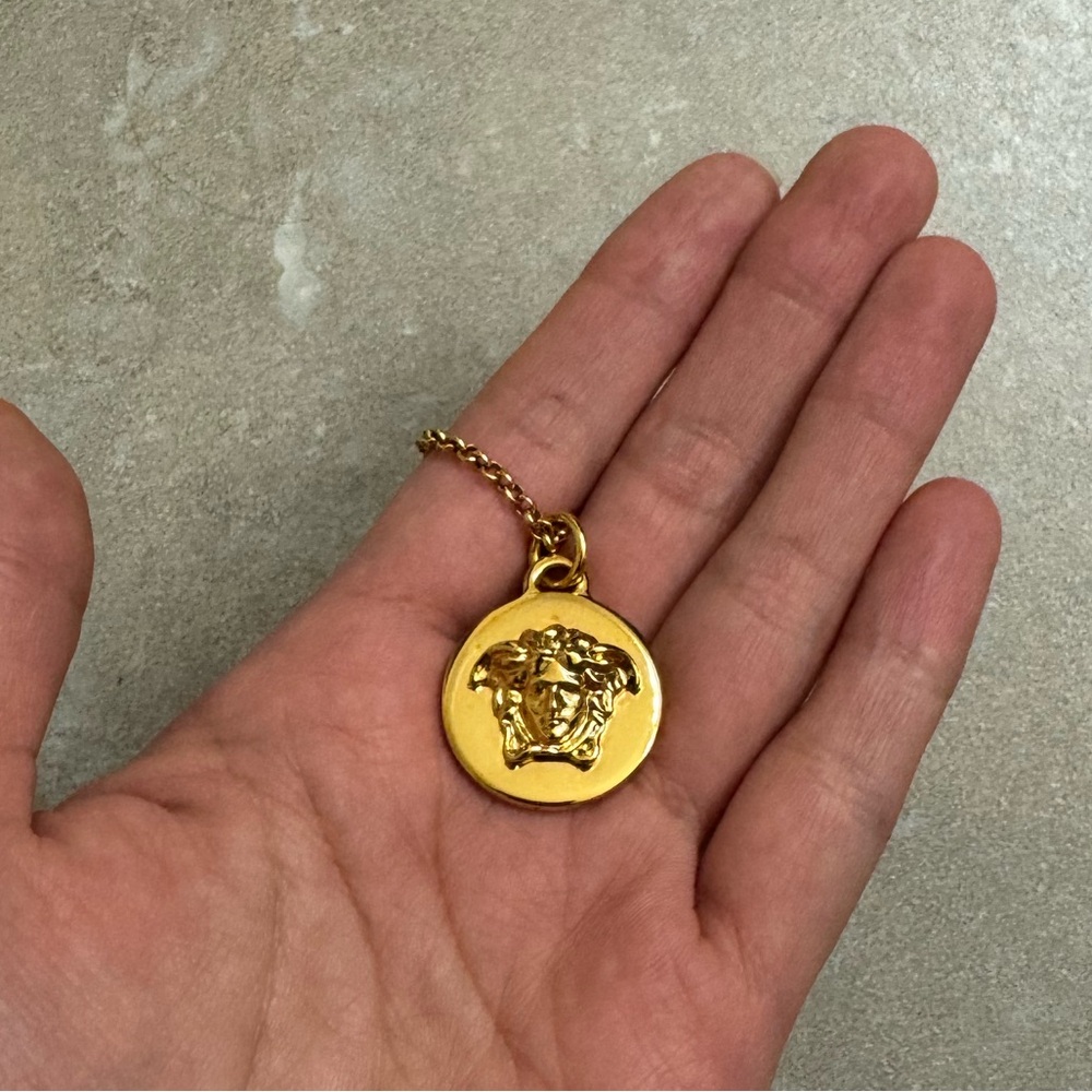 Versace gold pendant necklace